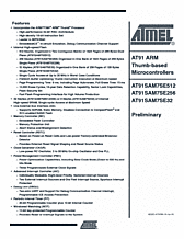 DataSheet AT91SAM7SE512 pdf